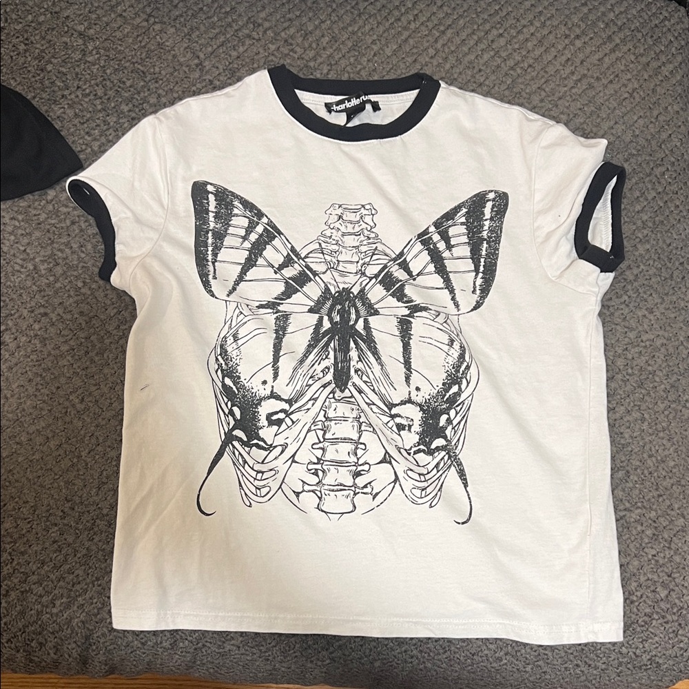 Charlotte Russe White and Black T-Shirt
